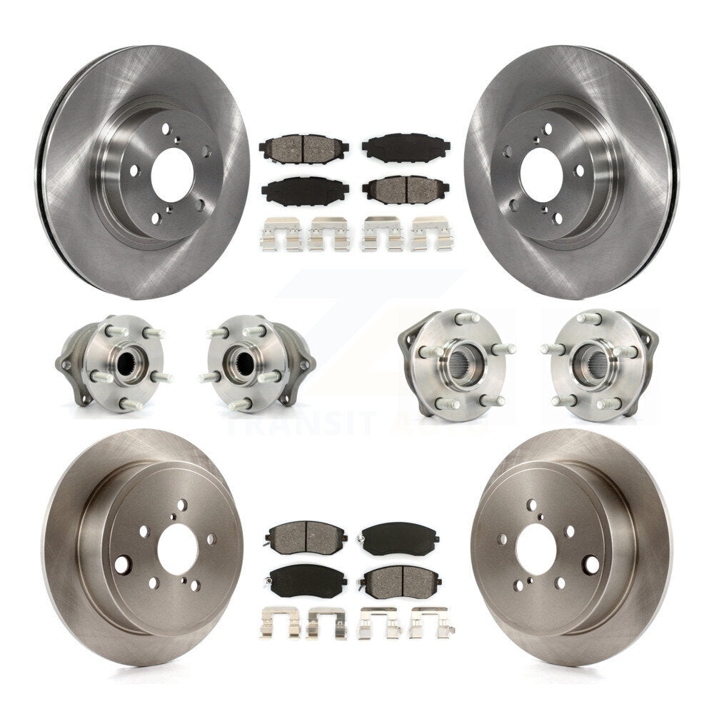 Kit de rotors et plaquettes de frein à disque, roulements de moyeu avant et arrière (10 pièces) pour Subaru Imprez