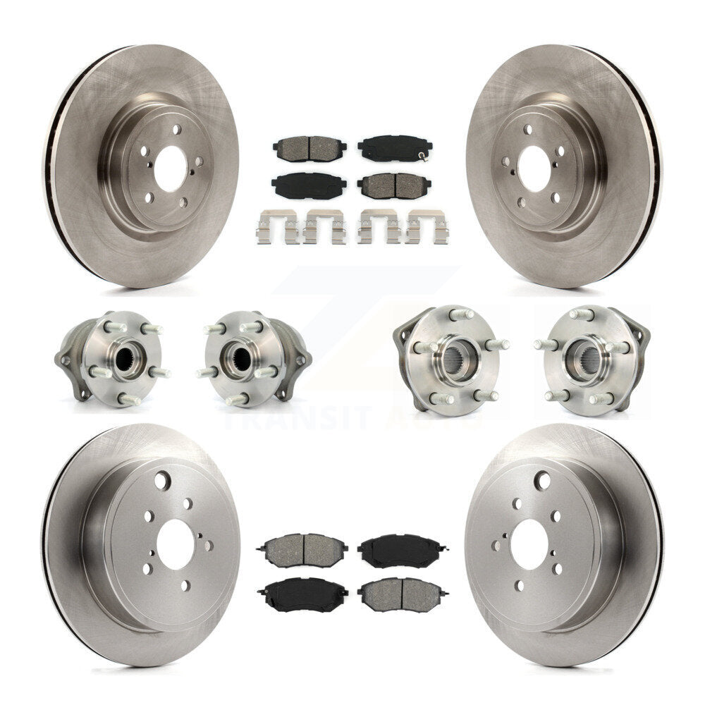Kit de plaquettes de Rotor de frein à disque, roulement de moyeu avant et arrière (10 pièces) pour Subaru Outback Legac