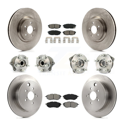 Kit de plaquettes de Rotor de frein à disque, roulement de moyeu avant et arrière (10 pièces) pour Subaru Outback Legac