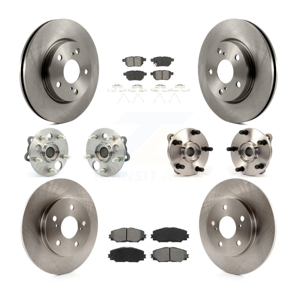 Kit de rotors et plaquettes de frein à disque, roulement de moyeu avant et arrière (10 pièces) pour Scion x 2008 – 2015