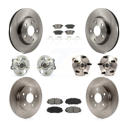 Kit de rotors et plaquettes de frein à disque, roulement de moyeu avant et arrière (10 pièces) pour Scion x 2008 – 2015