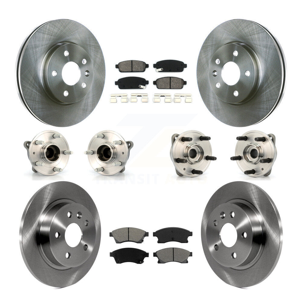 Kit de plaquettes de rotor de frein, roulement de moyeu avant et arrière (10 pièces) pour Chevrolet Cruze 2011 – 2012