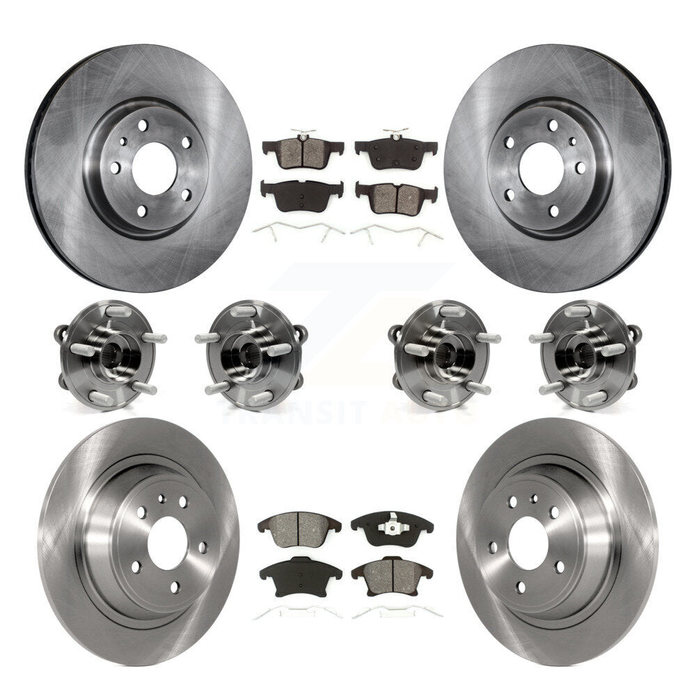 Kit de rotors et plaquettes de frein à disque, roulements de moyeu avant et arrière (10 pièces) pour Ford Fusion