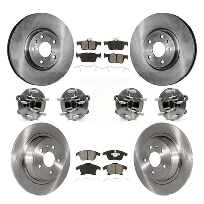 Kit de rotors et plaquettes de frein à disque, roulements de moyeu avant et arrière (10 pièces) pour Ford Fusion