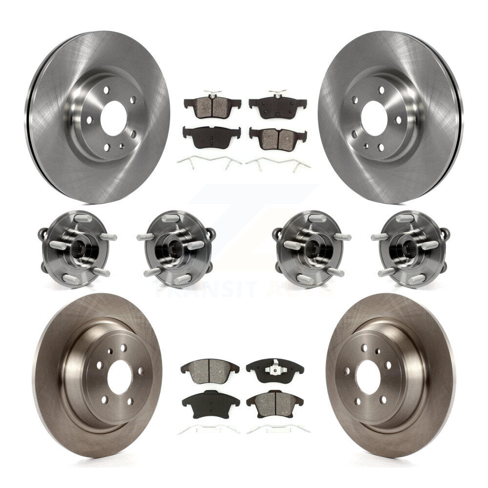 Kit de rotors et plaquettes de frein à disque, roulements de moyeu avant et arrière (10 pièces) pour Lincoln MKZ