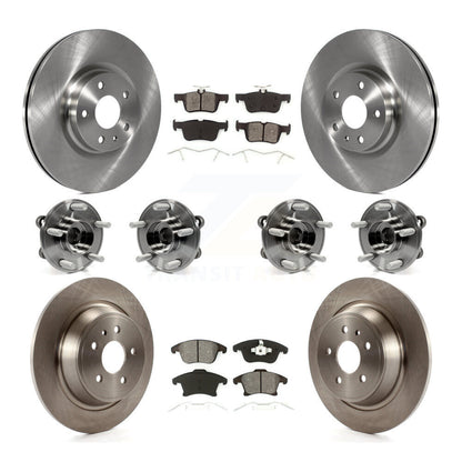 Kit de rotors et plaquettes de frein à disque, roulements de moyeu avant et arrière (10 pièces) pour Lincoln MKZ