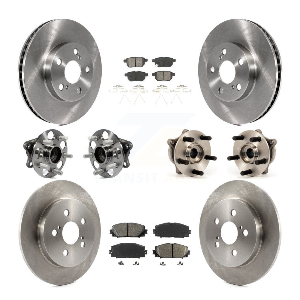 Kit de plaquettes de Rotor de frein à disque, roulement de moyeu avant et arrière (10 pièces) pour Toyota Prius Plug-I