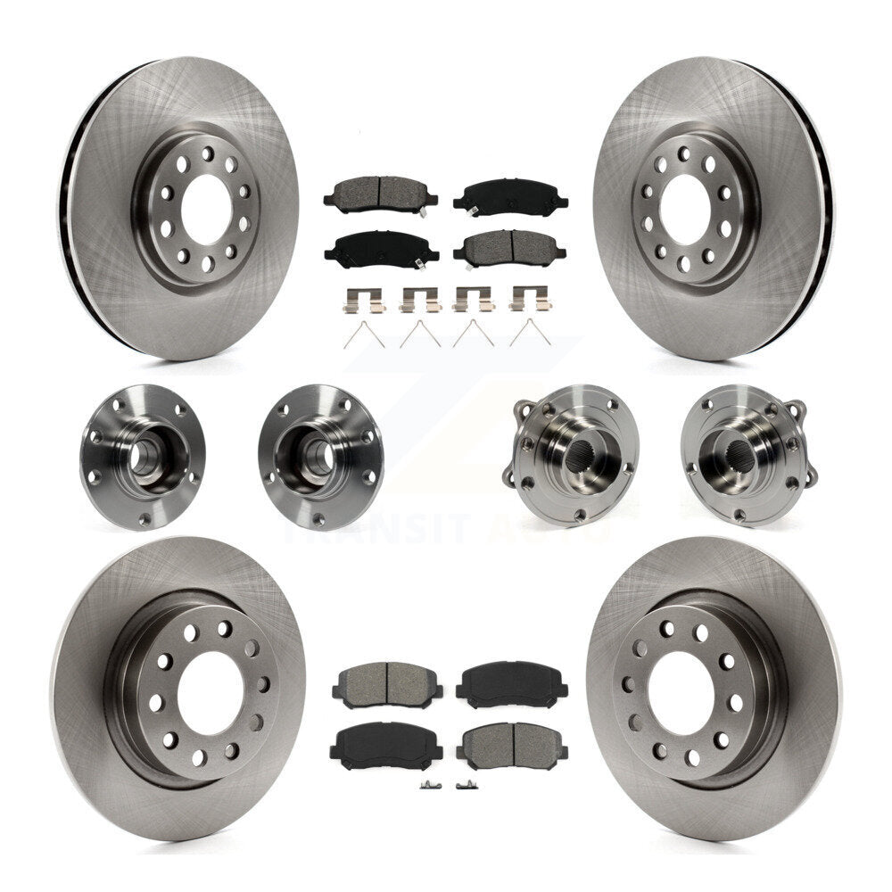 Kit de plaquettes de rotor de frein à disque, roulement de moyeu avant et arrière (10 pièces) pour Dodge Dar 2013 – 2016