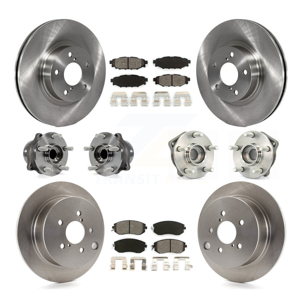 Kit de rotors et plaquettes de frein à disque, roulements de moyeu avant et arrière (10 pièces) pour Subaru Imprez