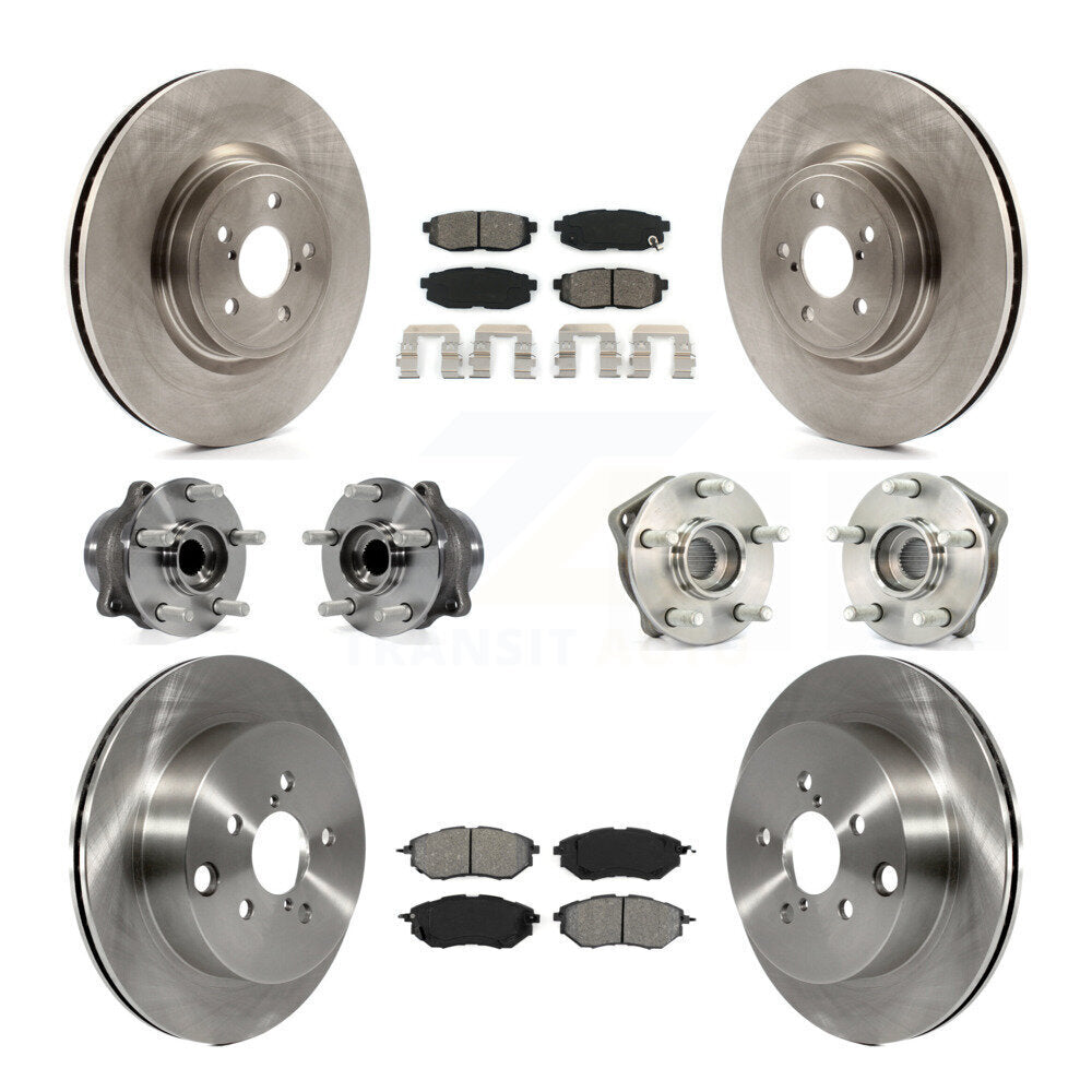 Kit de plaquettes de Rotor de frein, roulement de moyeu avant et arrière (10 pièces) pour Subaru Forester 2014 2.0