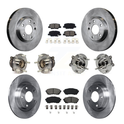 Ensemble de roulements de moyeu avant et arrière, Rotor de frein à disque et Kit de plaquettes (10 pièces) pour Mazda