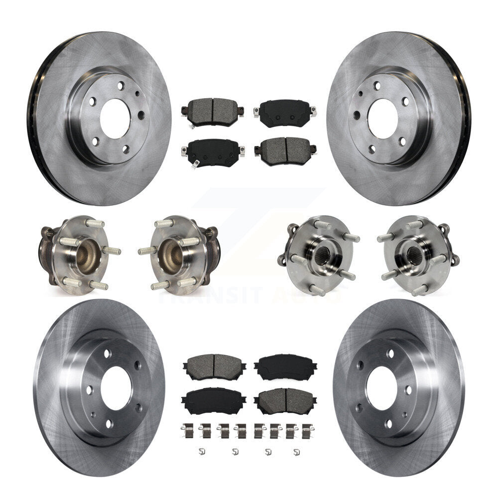 Kit de rotor et de plaquettes de frein à disque, roulement de moyeu avant et arrière (10 pièces) pour Mazda 2016 – 2018