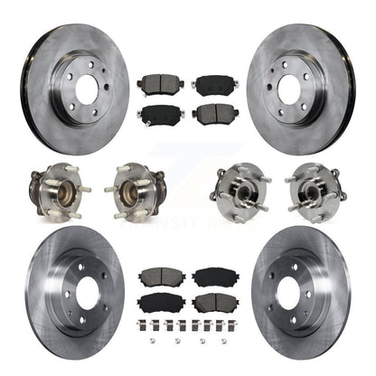 Kit de rotor et de plaquettes de frein à disque, roulement de moyeu avant et arrière (10 pièces) pour Mazda 2016 – 2018