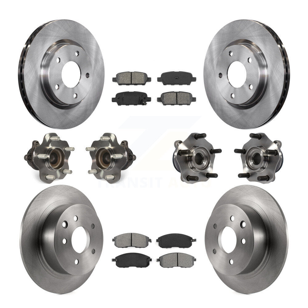 Kit de rotors et plaquettes de frein à disque, roulements de moyeu avant et arrière (10 pièces) pour Nissan Sentra