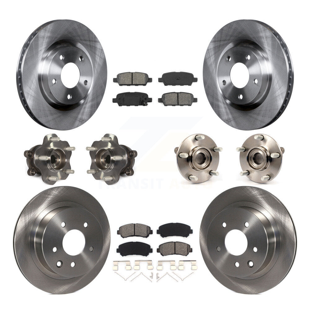 Kit de rotors et plaquettes de frein, roulement de moyeu avant et arrière (10 pièces) pour Nissan Rogue Select AW