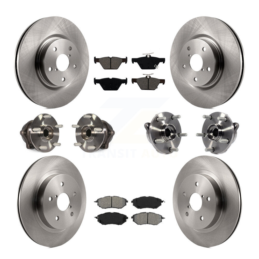 Kit de plaquettes de Rotor de frein à disque, roulement de moyeu avant et arrière (10 pièces) pour Subaru Outback Legac