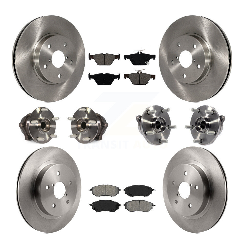 Kit de rotors et plaquettes de frein avec roulement de moyeu avant et arrière (10 pièces) pour Subaru Legacy 2015 2.5