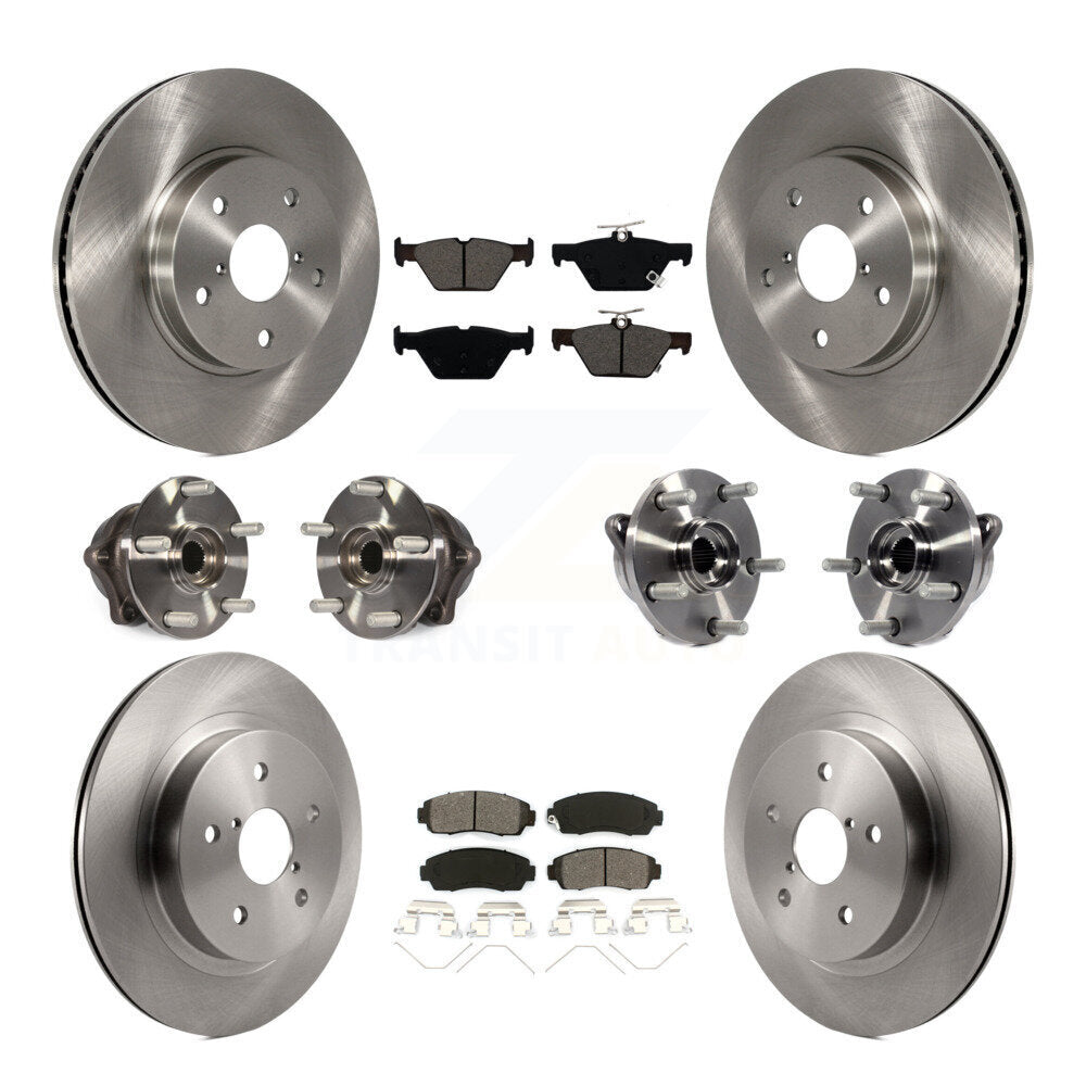 Kit de rotor et de plaquettes de frein avec roulement de moyeu avant et arrière (10 pièces) pour Subaru Legacy 2.5 16-19