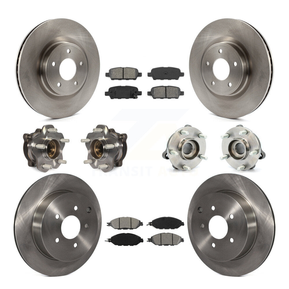 Kit de Rotor et de plaquettes de frein, roulement de moyeu avant et arrière (10 pièces) pour Nissan Pathfinder Muran