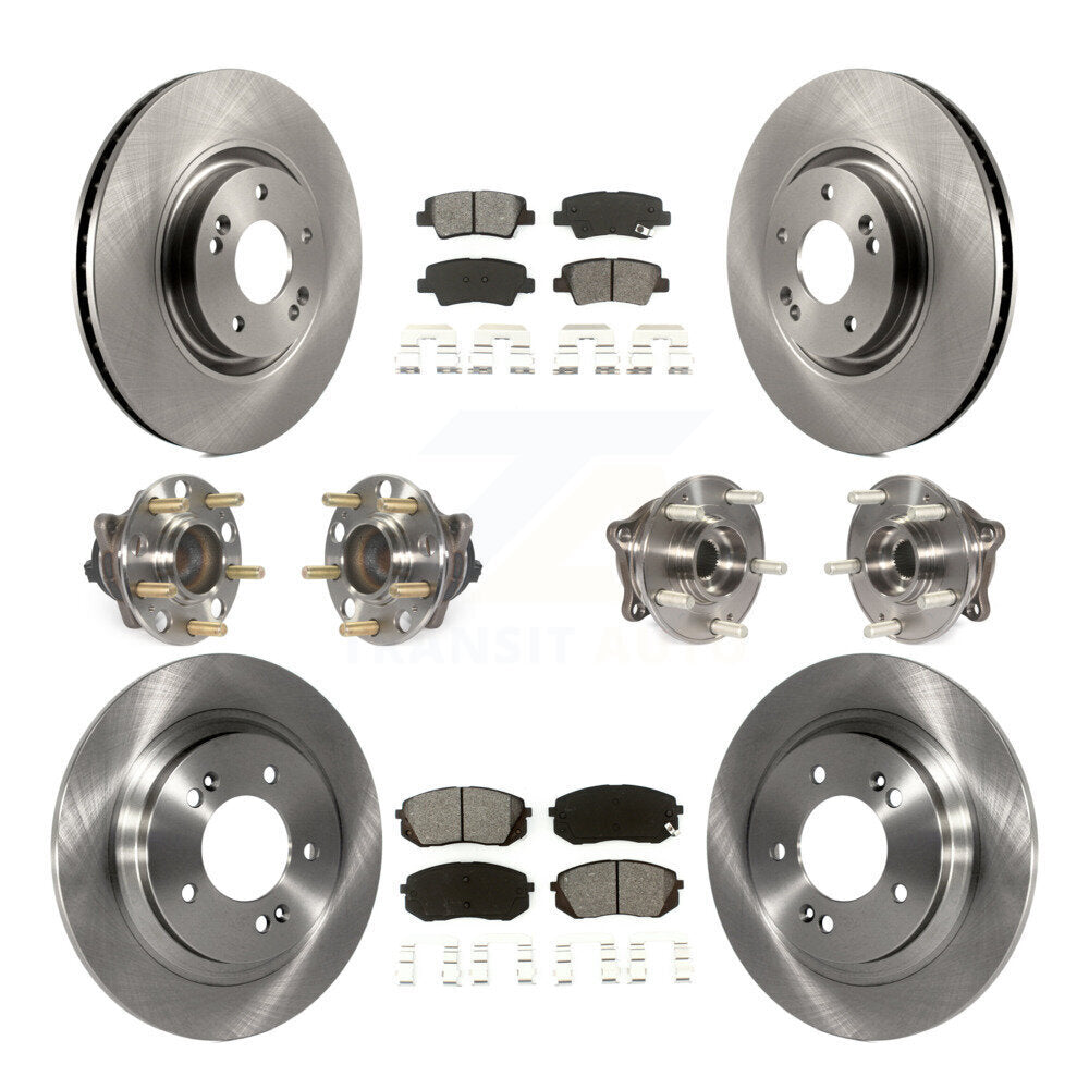Kit de plaquettes de Rotor de frein, roulement de moyeu avant et arrière (10 pièces) pour moteur à gaz Hyundai Sonata