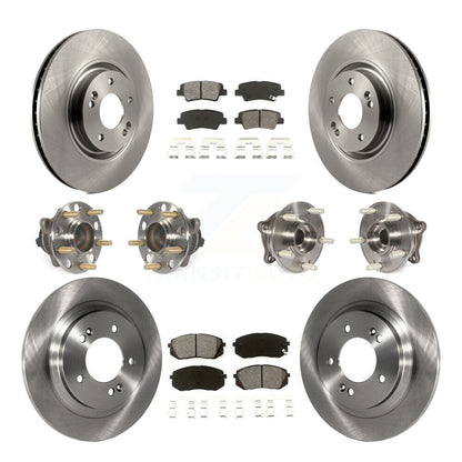 Kit de plaquettes de Rotor de frein, roulement de moyeu avant et arrière (10 pièces) pour moteur à gaz Hyundai Sonata