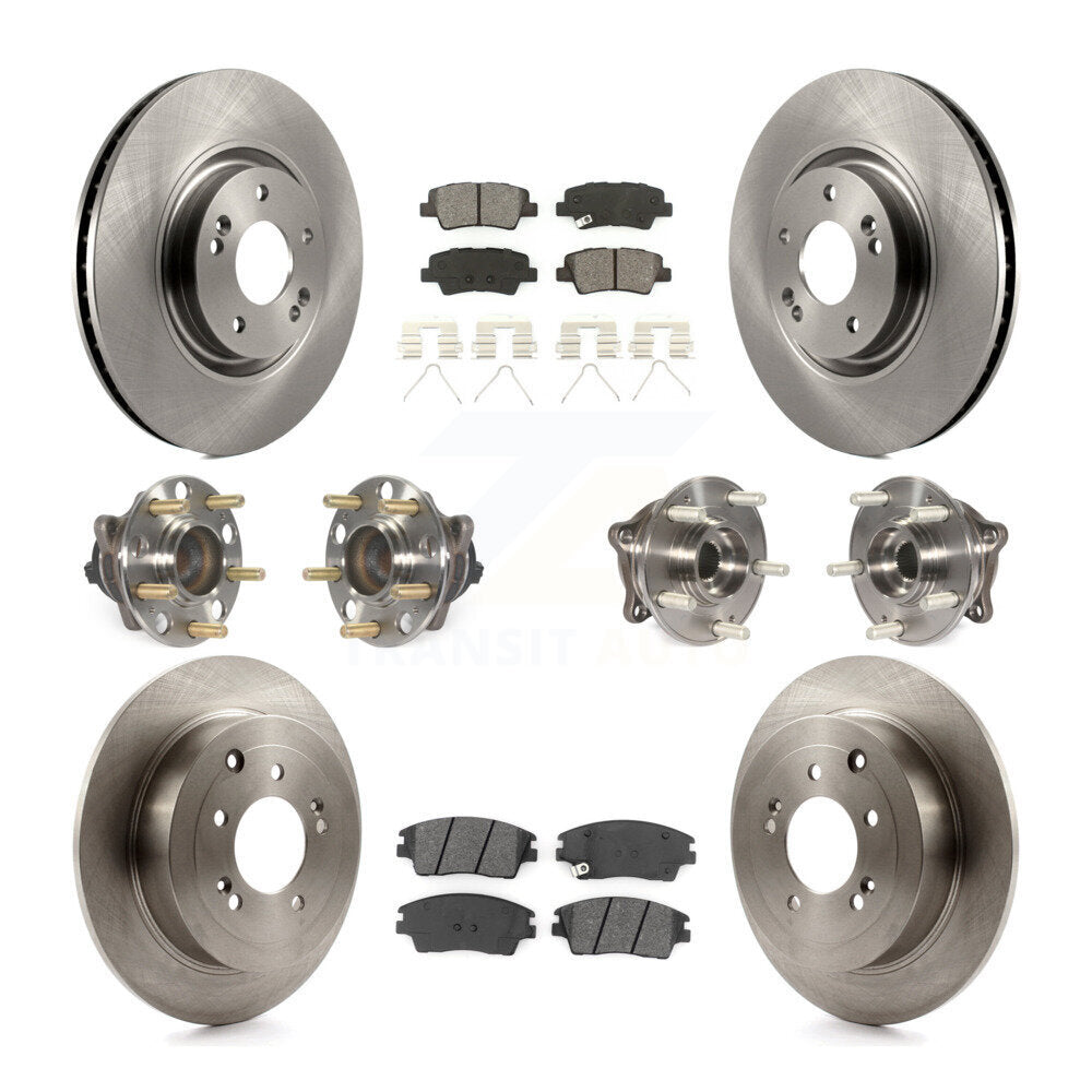 Kit de rotors et plaquettes de frein à disque, roulements de moyeu avant et arrière (10 pièces) pour Kia Sportage