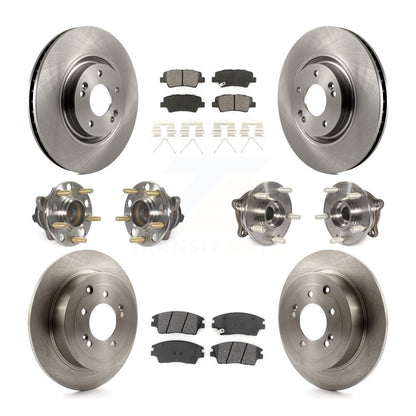 Kit de rotors et plaquettes de frein à disque, roulements de moyeu avant et arrière (10 pièces) pour Kia Sportage