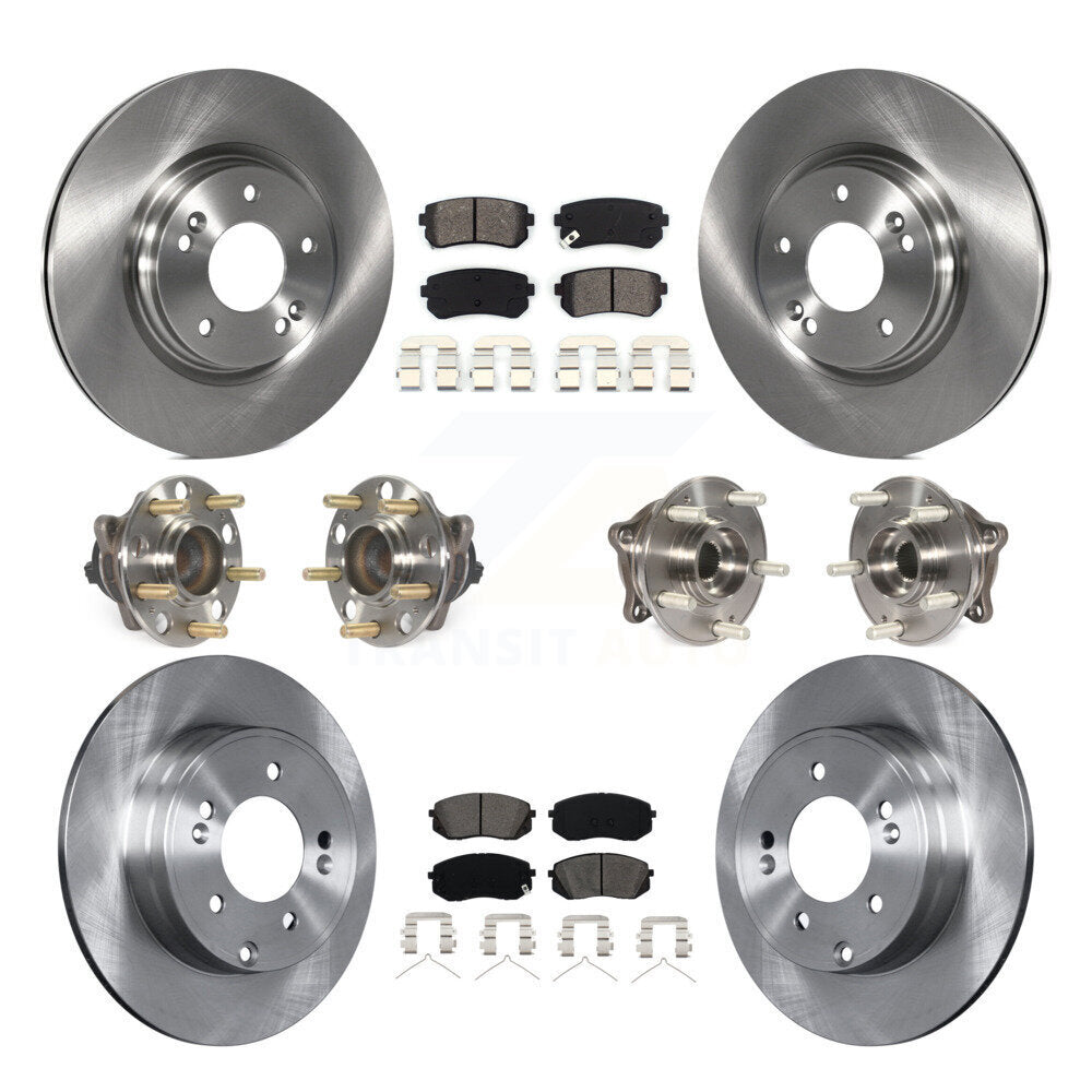 Kit de plaquettes de Rotor de frein, roulement de moyeu avant et arrière (10 pièces) pour moteur à gaz Hyundai Sonata