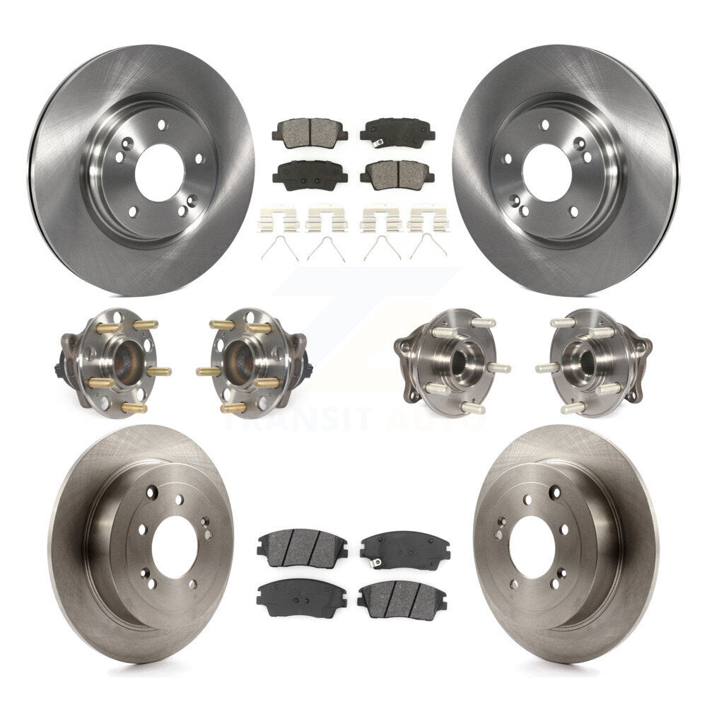 Kit de rotors et plaquettes de frein à disque, roulement de moyeu avant et arrière (10 pièces) pour Hyundai Tucson Ki