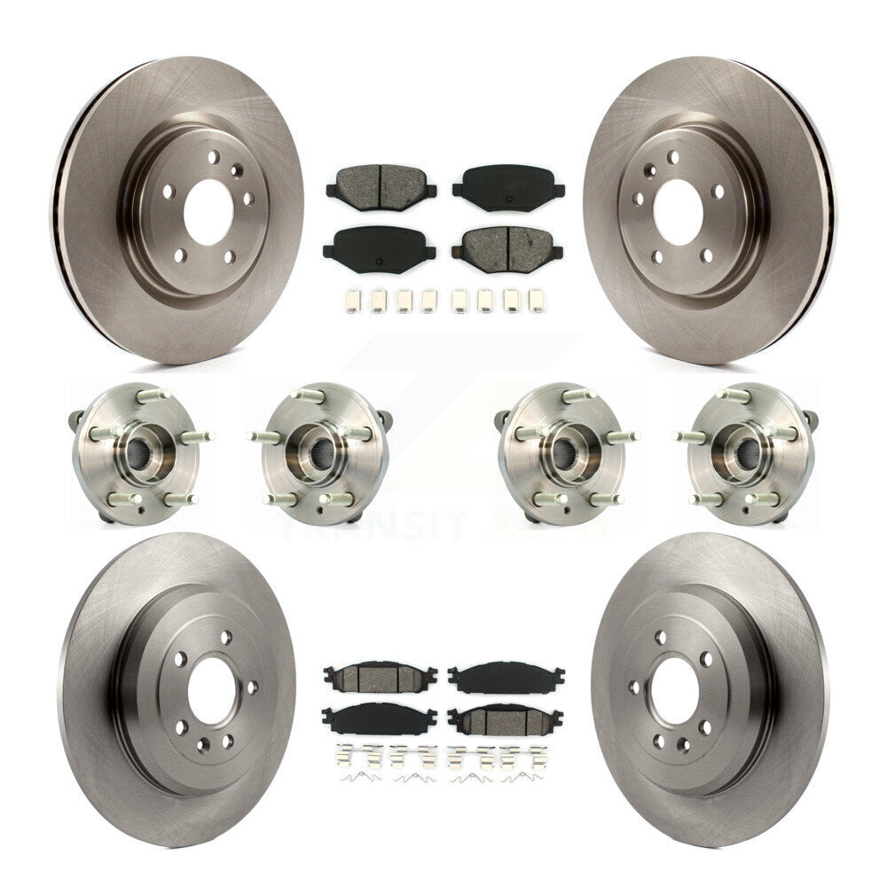 Kit de Rotor et de plaquettes de frein, roulement de moyeu avant et arrière (10 pièces) pour Ford Flex Taurus Lincol