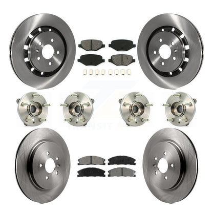 Kit de plaquettes de Rotor de frein, roulement de moyeu avant et arrière (10 pièces) pour Ford Lincoln Flex MKS MK