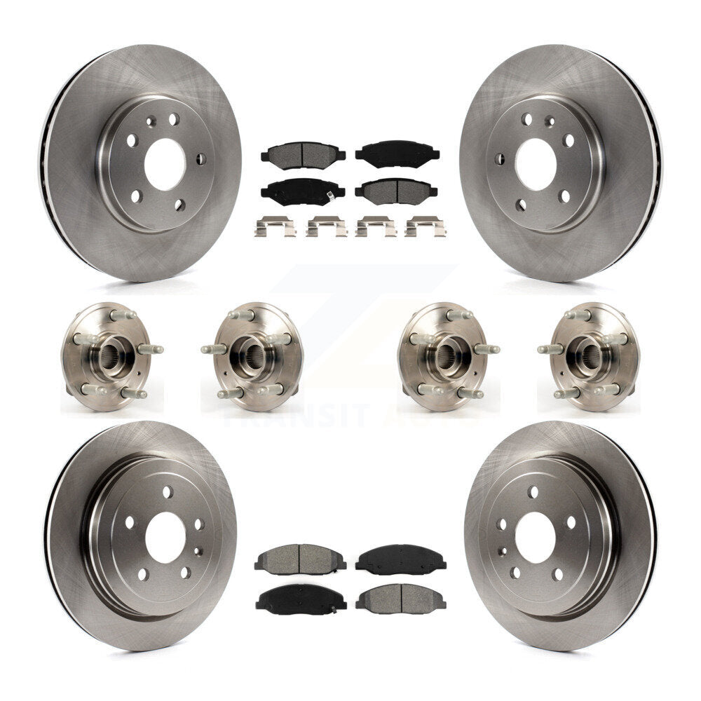 Kit de rotors et plaquettes de frein à disque, roulements de moyeu avant et arrière (10 pièces) pour Cadillac CTS
