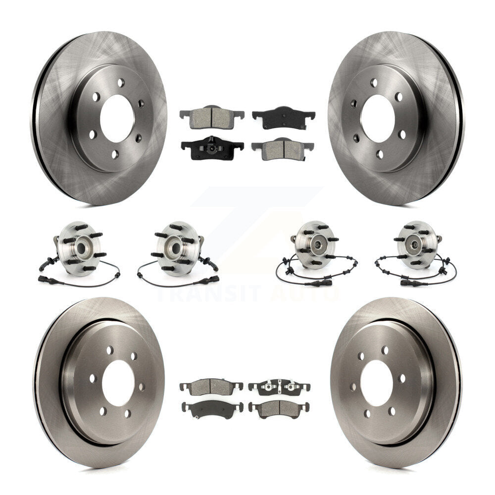 Kit de rotors et plaquettes de frein, roulement de moyeu avant et arrière (10 pièces) pour Ford Expedition Lincol