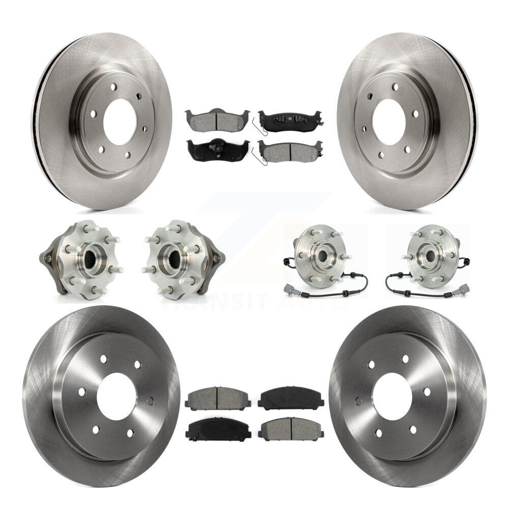 Kit de rotors et plaquettes de frein à disque, roulements de moyeu avant et arrière (10 pièces) pour Nissan Armada