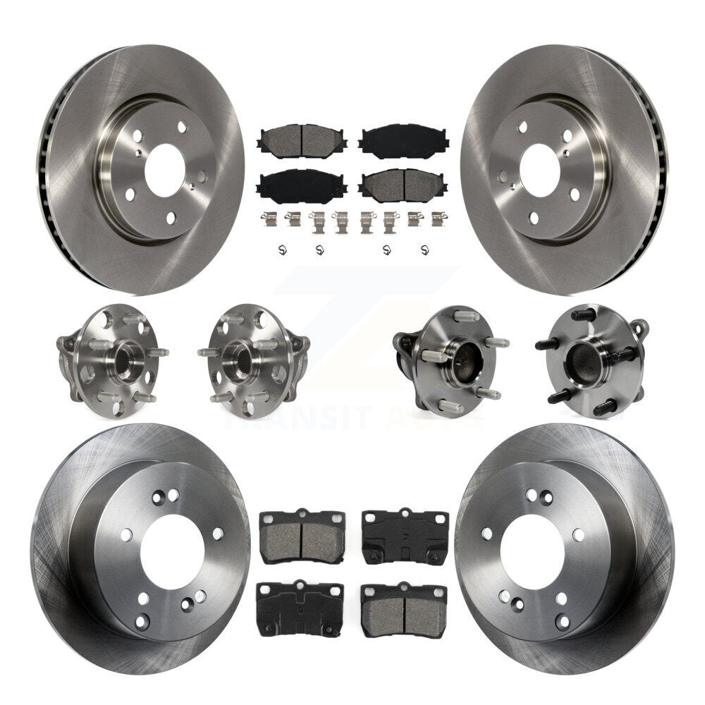 Kit de rotors et plaquettes de frein à disque, roulements de moyeu avant et arrière (10 pièces) pour Lexus IS250