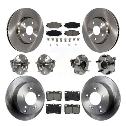 Kit de rotors et plaquettes de frein à disque, roulements de moyeu avant et arrière (10 pièces) pour Lexus IS250