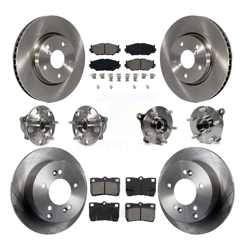 Kit de rotors et plaquettes de frein à disque, roulements de moyeu avant et arrière (10 pièces) pour Lexus IS250