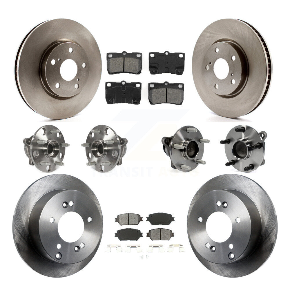 Kit de rotors et plaquettes de frein à disque, roulements de moyeu avant et arrière (10 pièces) pour Lexus IS250