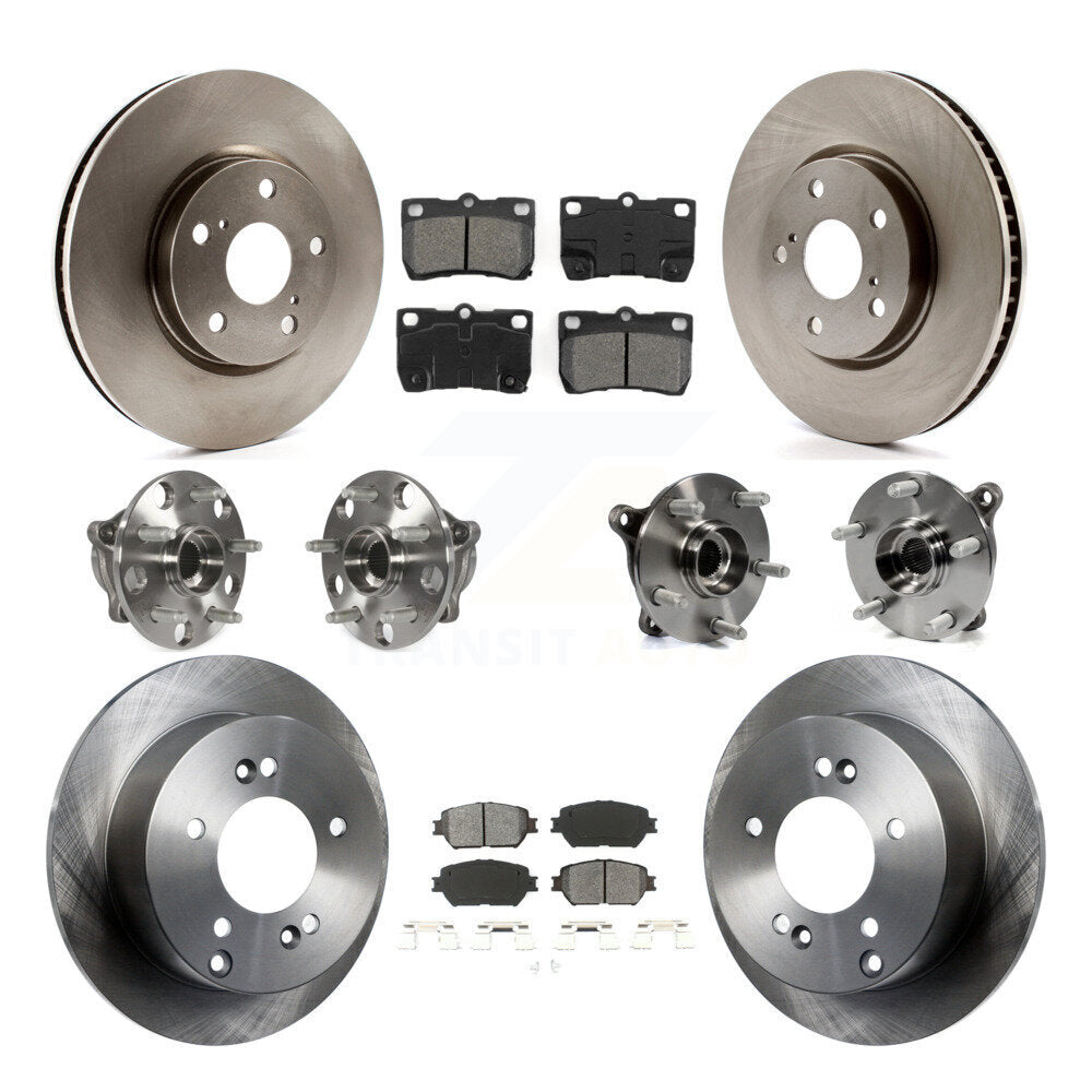 Kit de rotors et plaquettes de frein à disque, roulements de moyeu avant et arrière (10 pièces) pour Lexus IS250
