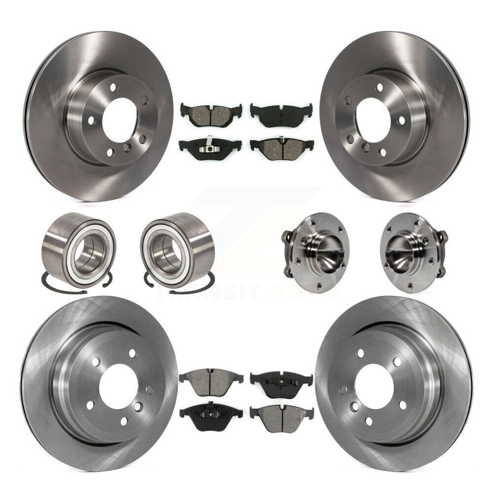 Kit de roulements de moyeu avant et arrière, Rotors et plaquettes de frein à disque (10 pièces) pour BMW 328