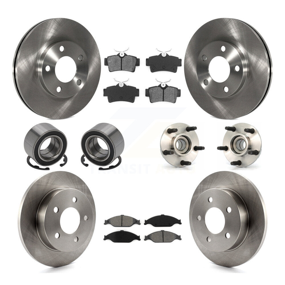 Kit de Rotor de frein à disque et de patins de roulement de moyeu avant et arrière (10 pièces) pour Ford Mustang