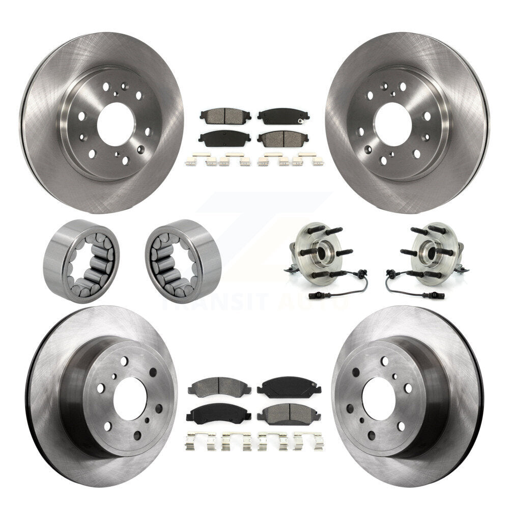 Kit de chaussures de plaquettes de Rotor de frein, roulement de moyeu avant et arrière (10 pièces) pour Chevrolet GMC Sierr
