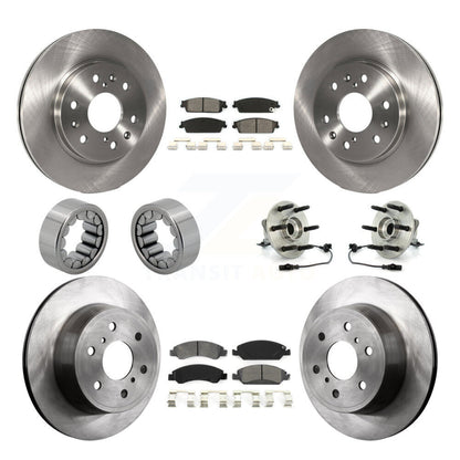 Kit de chaussures de plaquettes de Rotor de frein, roulement de moyeu avant et arrière (10 pièces) pour Chevrolet GMC Sierr