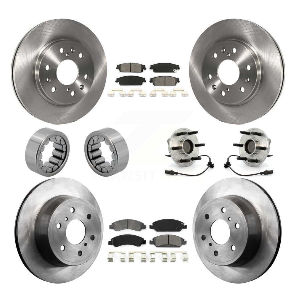 Kit de chaussures de plaquettes de Rotor de frein, roulement de moyeu avant et arrière (10 pièces) pour Chevrolet GMC Sierr