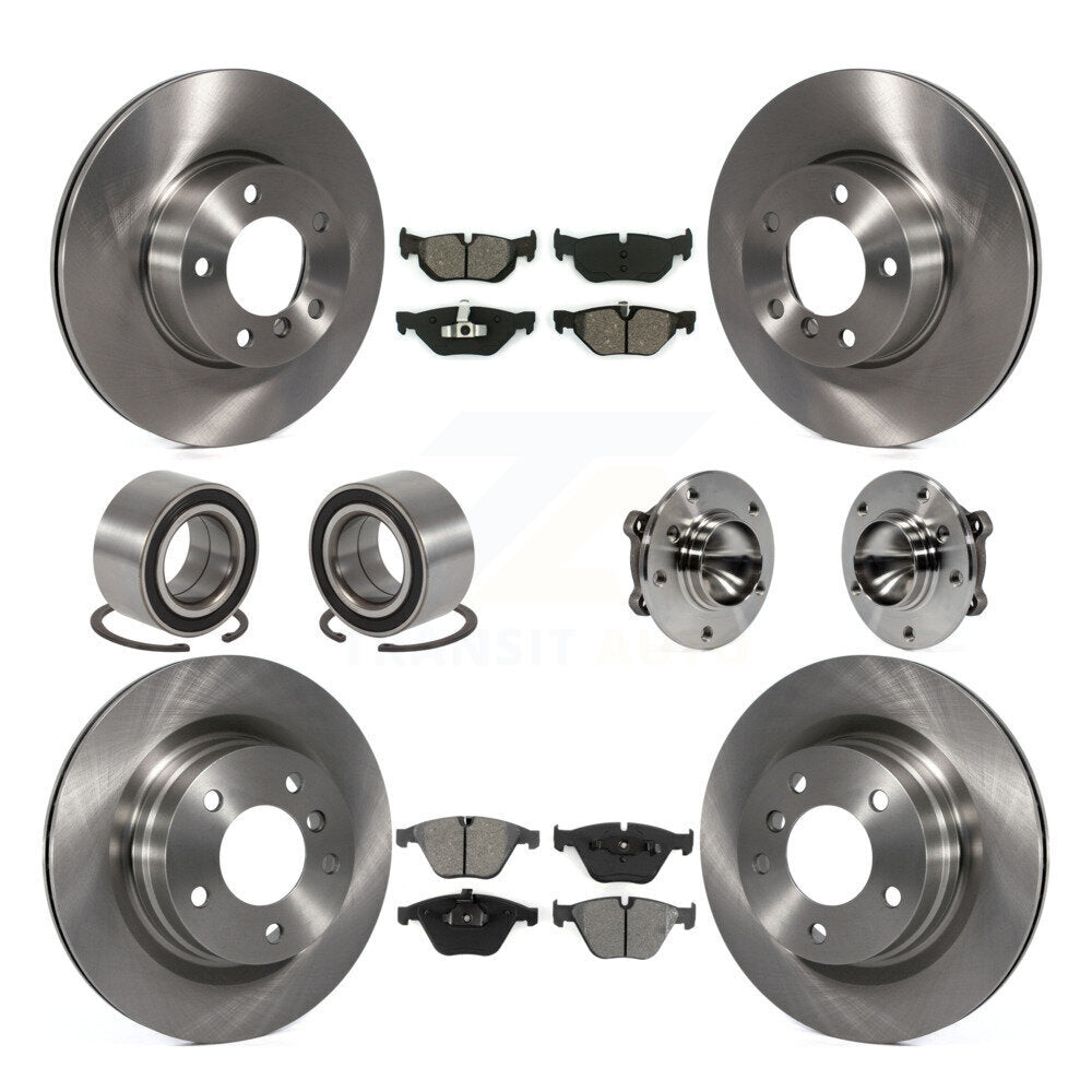 Kit de roulements de moyeu avant et arrière, Rotors et plaquettes de frein à disque (10 pièces) pour BMW 328