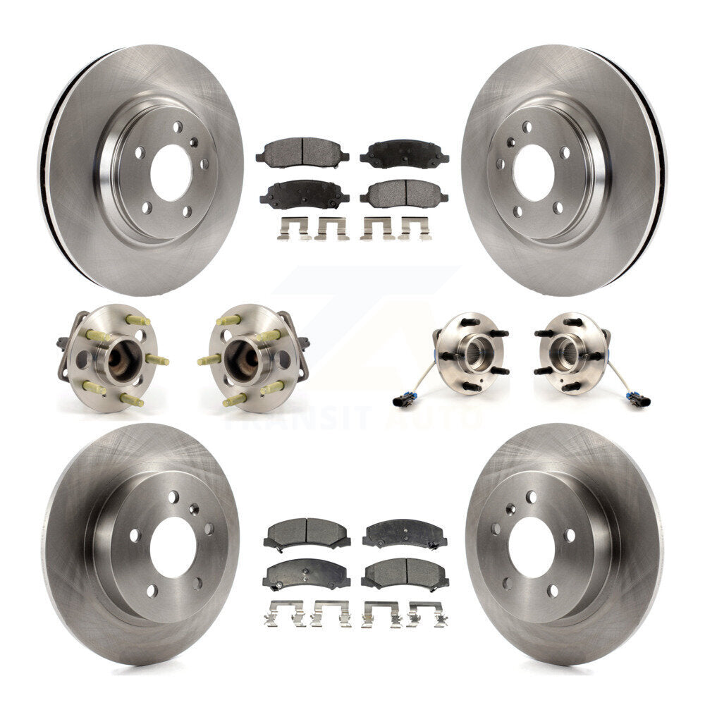 Kit de rotor et de plaquettes de frein, roulement de moyeu avant et arrière (10 pièces) pour Buick Lucerne 4.6 06-11
