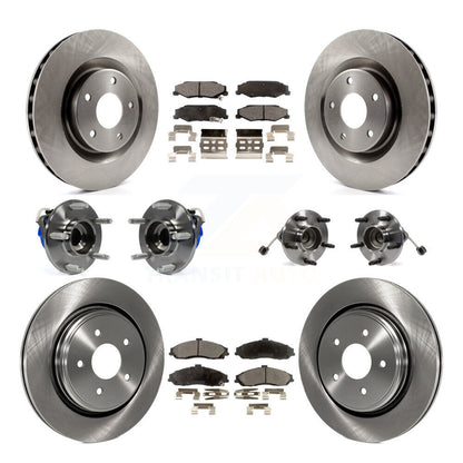 Kit de rotors et plaquettes de frein à disque, roulements de moyeu avant et arrière (10 pièces) pour Cadillac XLR