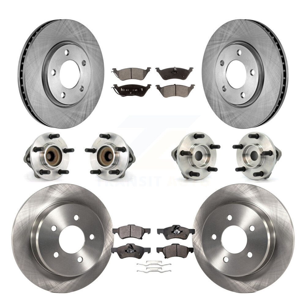 Kit de plaquettes de Rotor de frein, roulement de moyeu avant et arrière (10 pièces) pour Dodge Grand Caravan Town