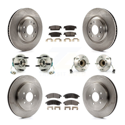 Kit de rotors et plaquettes de frein avec roulement de moyeu avant et arrière (10 pièces) pour Cadillac CTS Bas 06-07