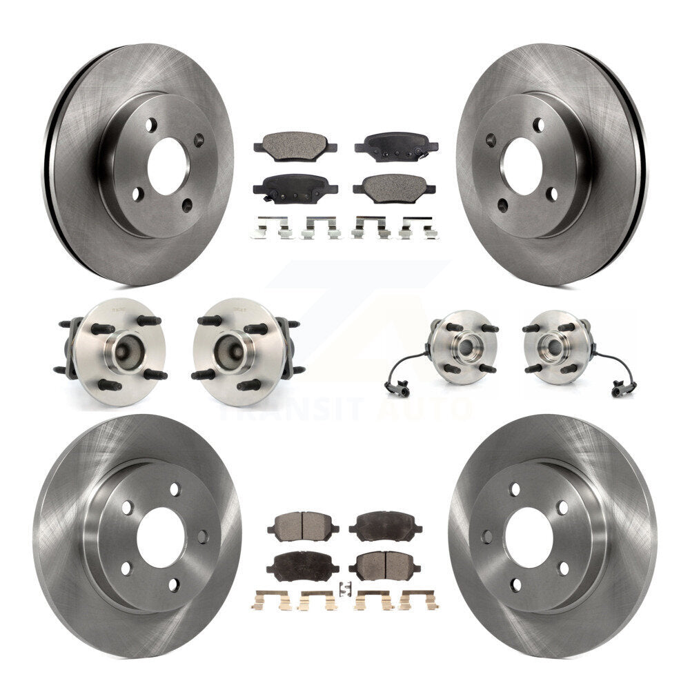 Kit de Rotor et de plaquettes de frein, roulement de moyeu avant et arrière (10 pièces) pour Pontiac G5 4 roues AB